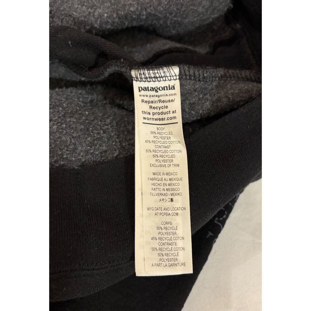 PATAGONIA Hoodie Men XS Forge Mark Uprisal Fleece Sweatshirt Pullover Black - Picture 8 of 8